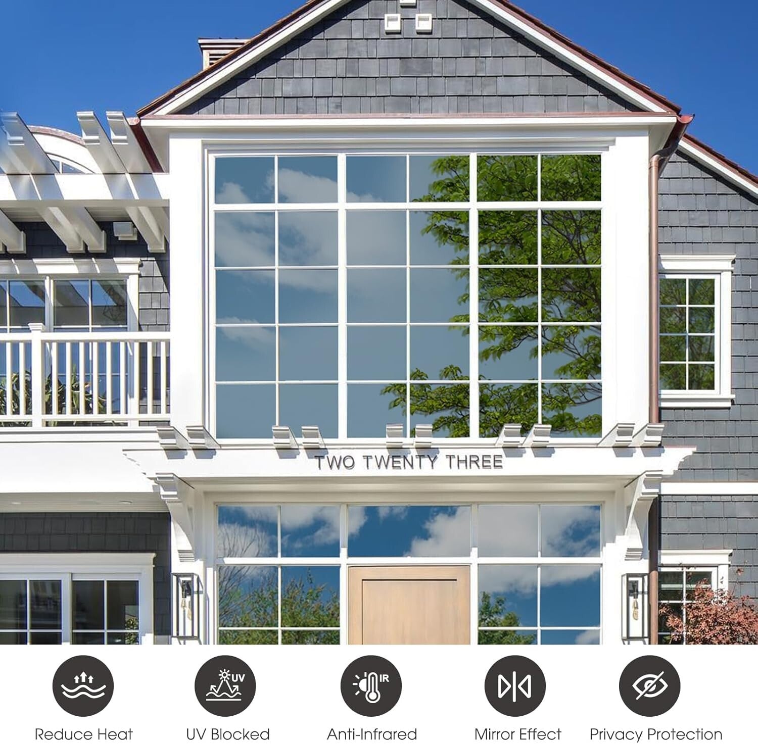 Easy Install PV Blocking Window Tint - Daytime Privacy Film, 45 x 157 in, Silver