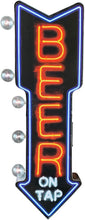 Load image into Gallery viewer, Retro Neon Beer On Tap Double-Sided Sign with LED Bulbs – Perfect for Man Caves