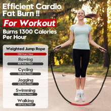 Load image into Gallery viewer, Unleash Your Potential: 3lb to 5lb Weighted Jump Rope for Full Body Conditioning