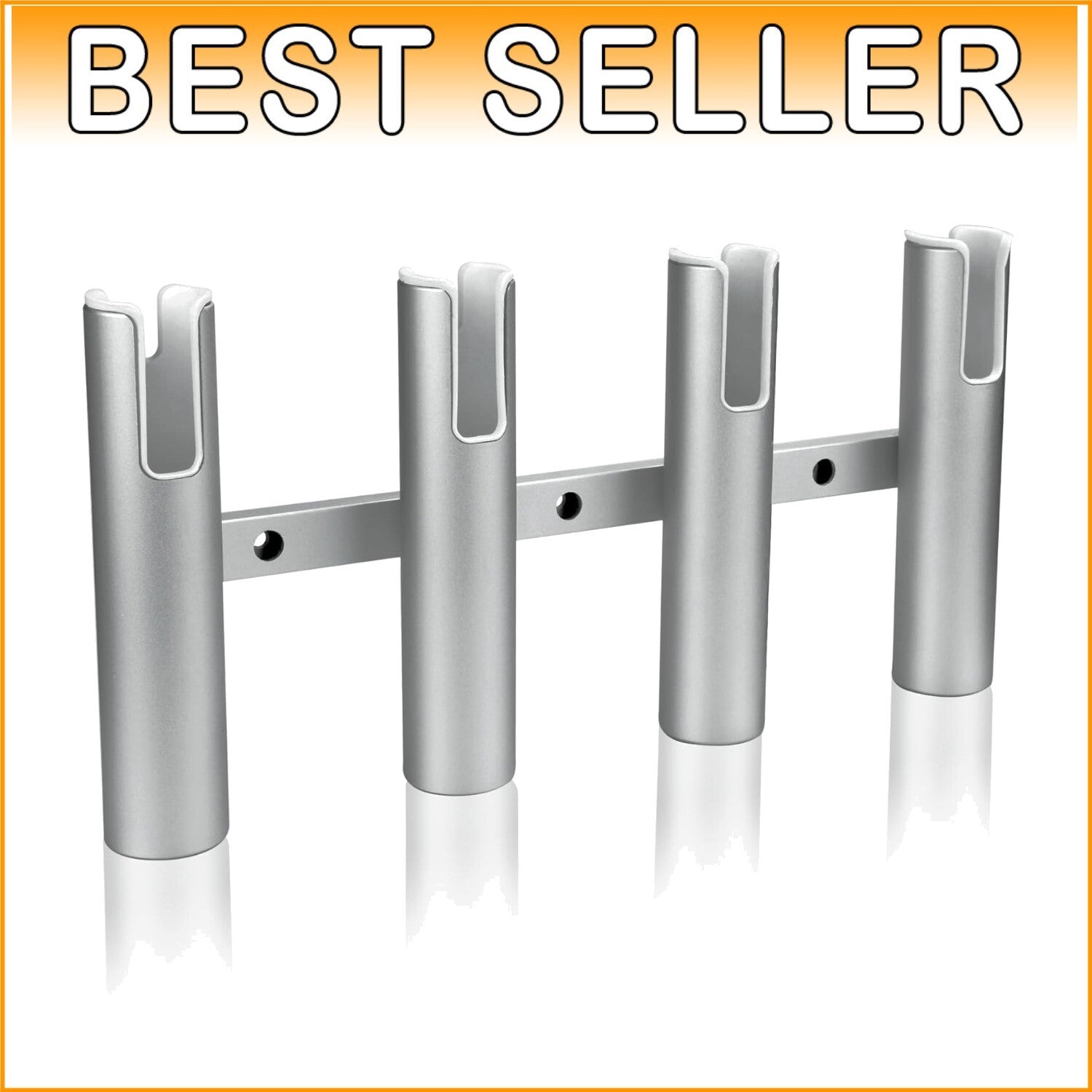 Premium Aluminum Fishing Rod Holder - 4 Rod Capacity with Scratch-Proof Lining
