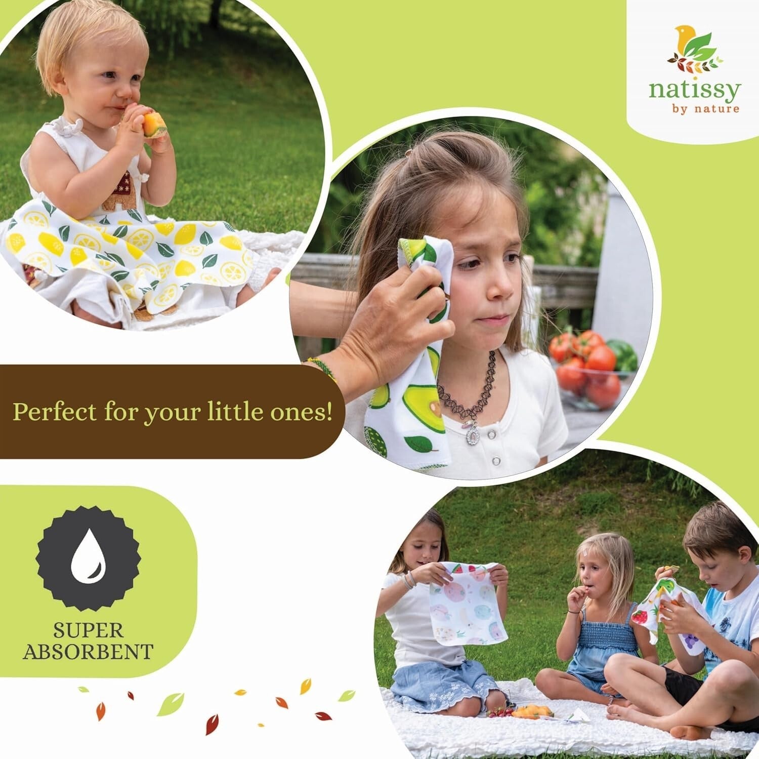 10 Durable Organic Cotton Cloth Towels - Sustainable Reusable Paper Alternatives