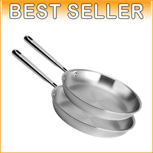 Load image into Gallery viewer, Versatile 5-Ply Frying Pan Set - Dishwasher Safe, Even Heating, 10" &amp; 12" Sizes