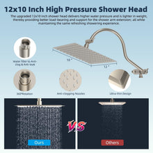 Load image into Gallery viewer, Luxury 12'' Rainfall Shower Head Combo with High Pressure Handheld &amp; Filter
