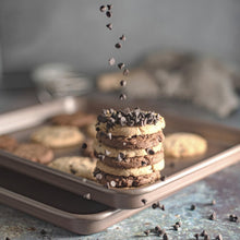 Load image into Gallery viewer, 18-Inch Gold Nonstick Baking Sheet 2-Pack - Extra Thick &amp; Even Heat Distribution