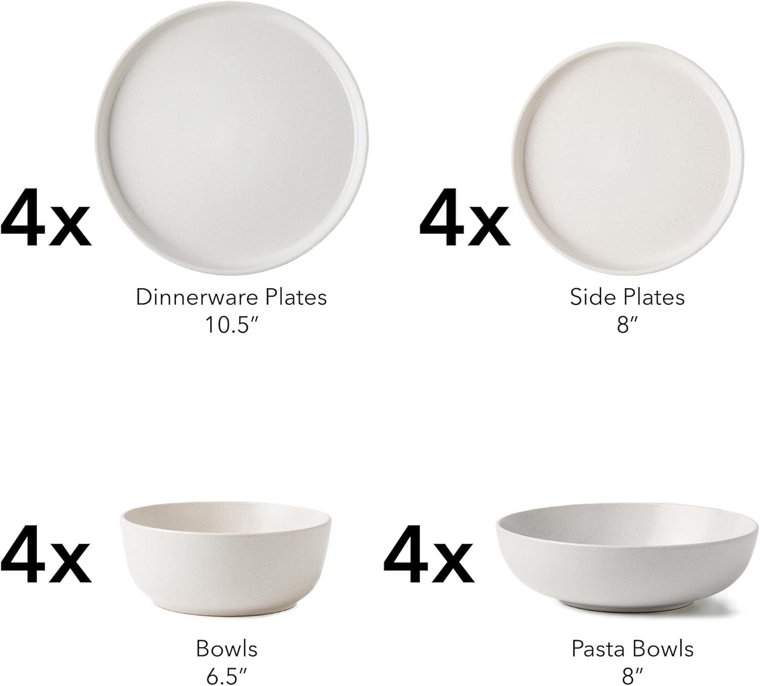 Beautifully Designed 16-PC Round Dinnerware Set - Dishwasher & Microwave Safe