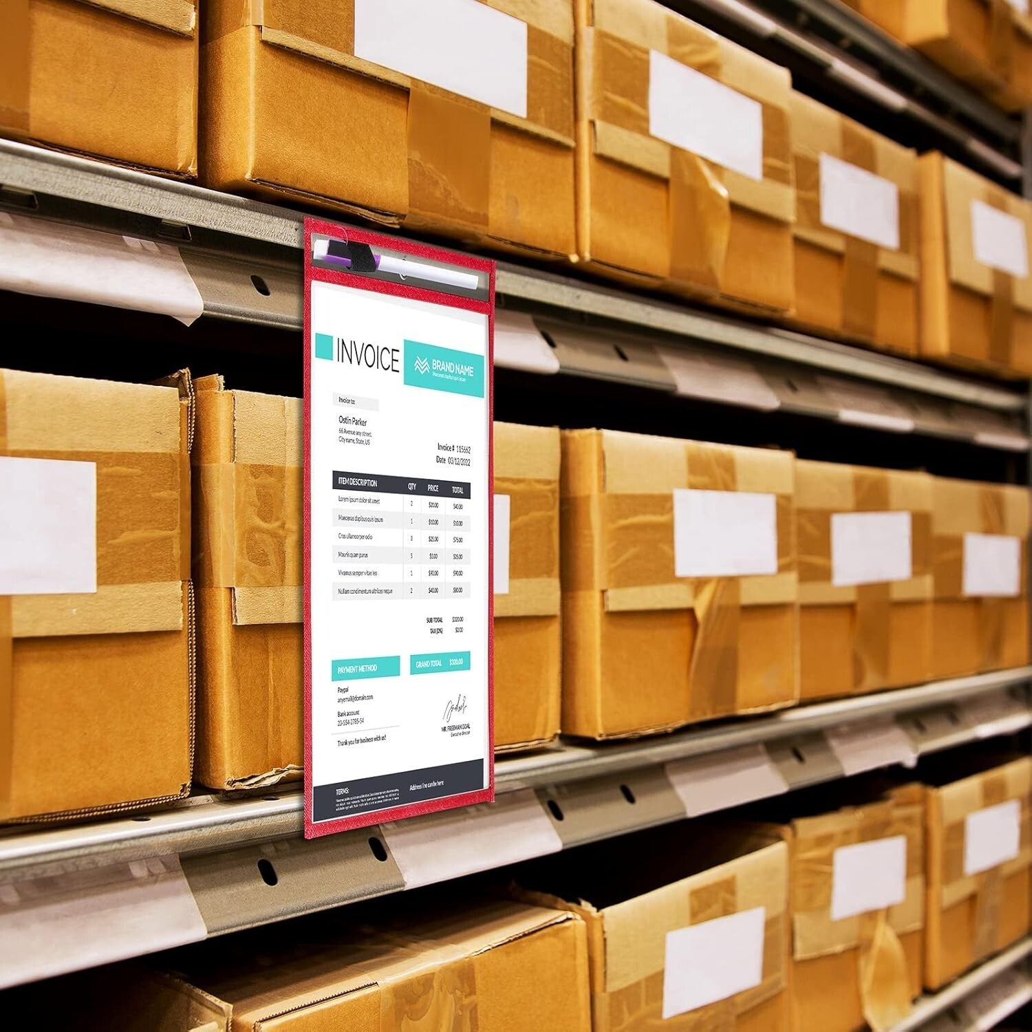 50 Clear Dry Erase Pockets - 14x10 Inch Ticket Holders for Classroom & Shop Use