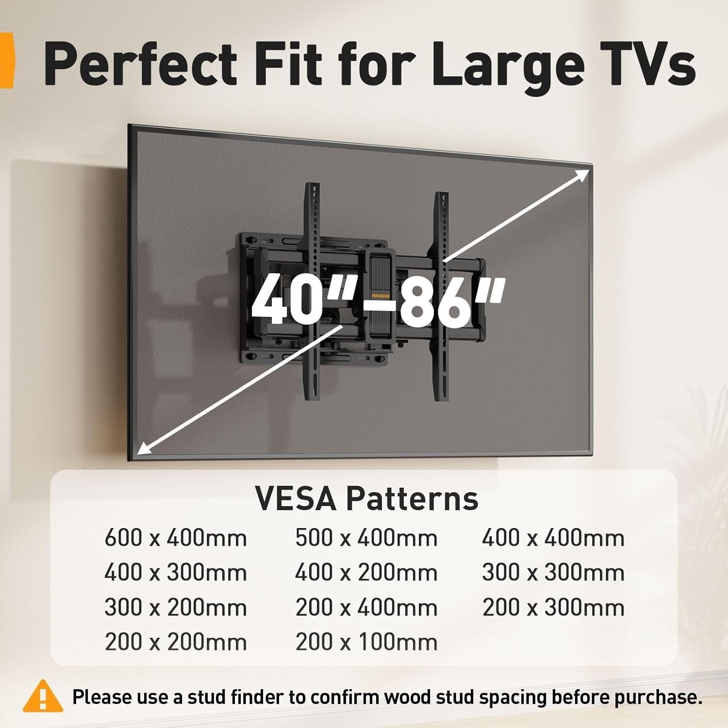 Articulating TV Mount Bracket for 40-86 Inch TVs - Secure & Adjustable Design