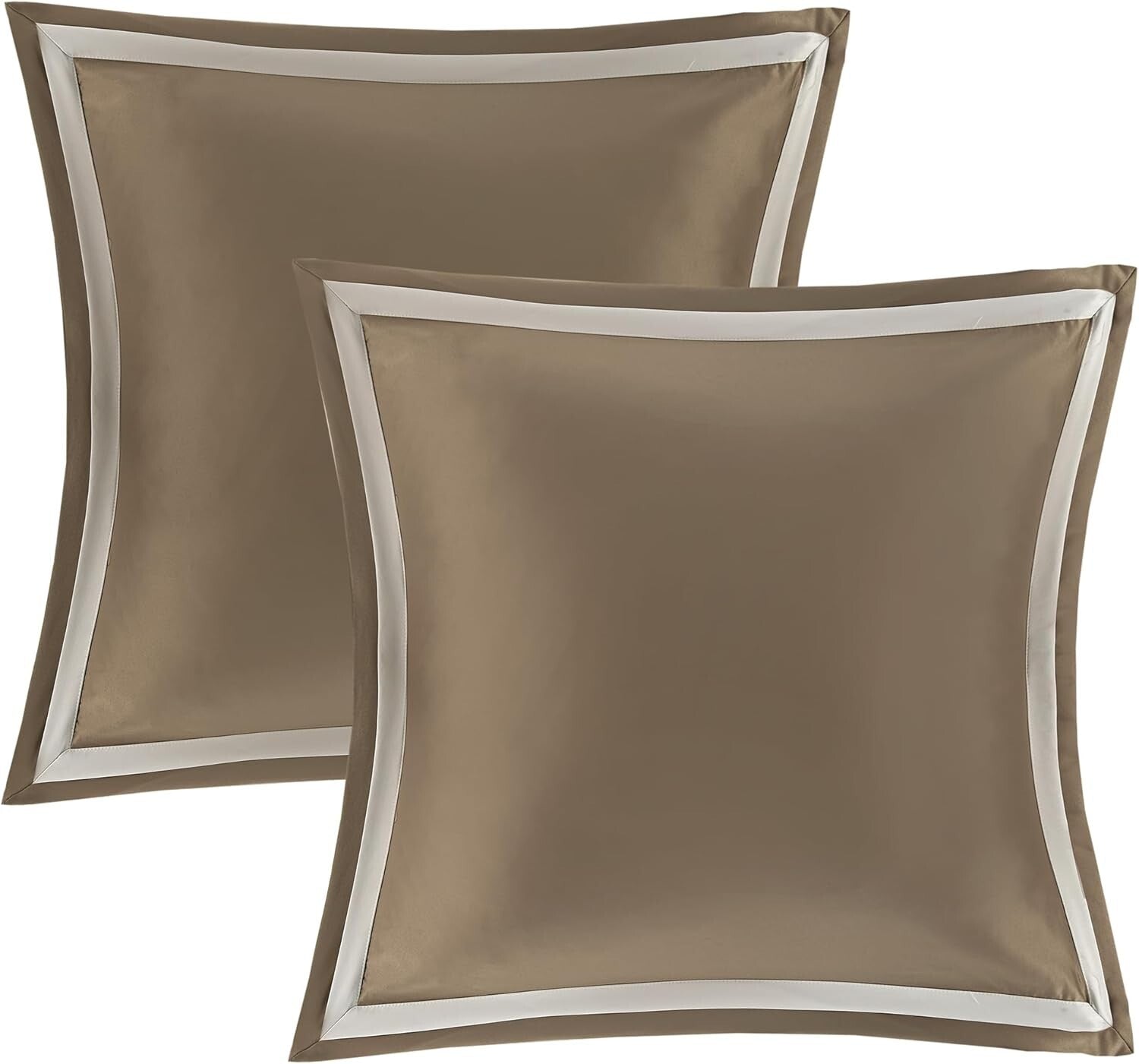 Odette 8-Piece Tan Comforter Set - Jacquard Fabric with Decorative Pillows