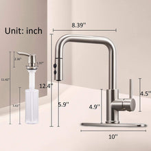 Load image into Gallery viewer, Eco-Friendly Kitchen Sink Faucet with Pull Out Sprayer &amp; Stylish Soap Dispenser