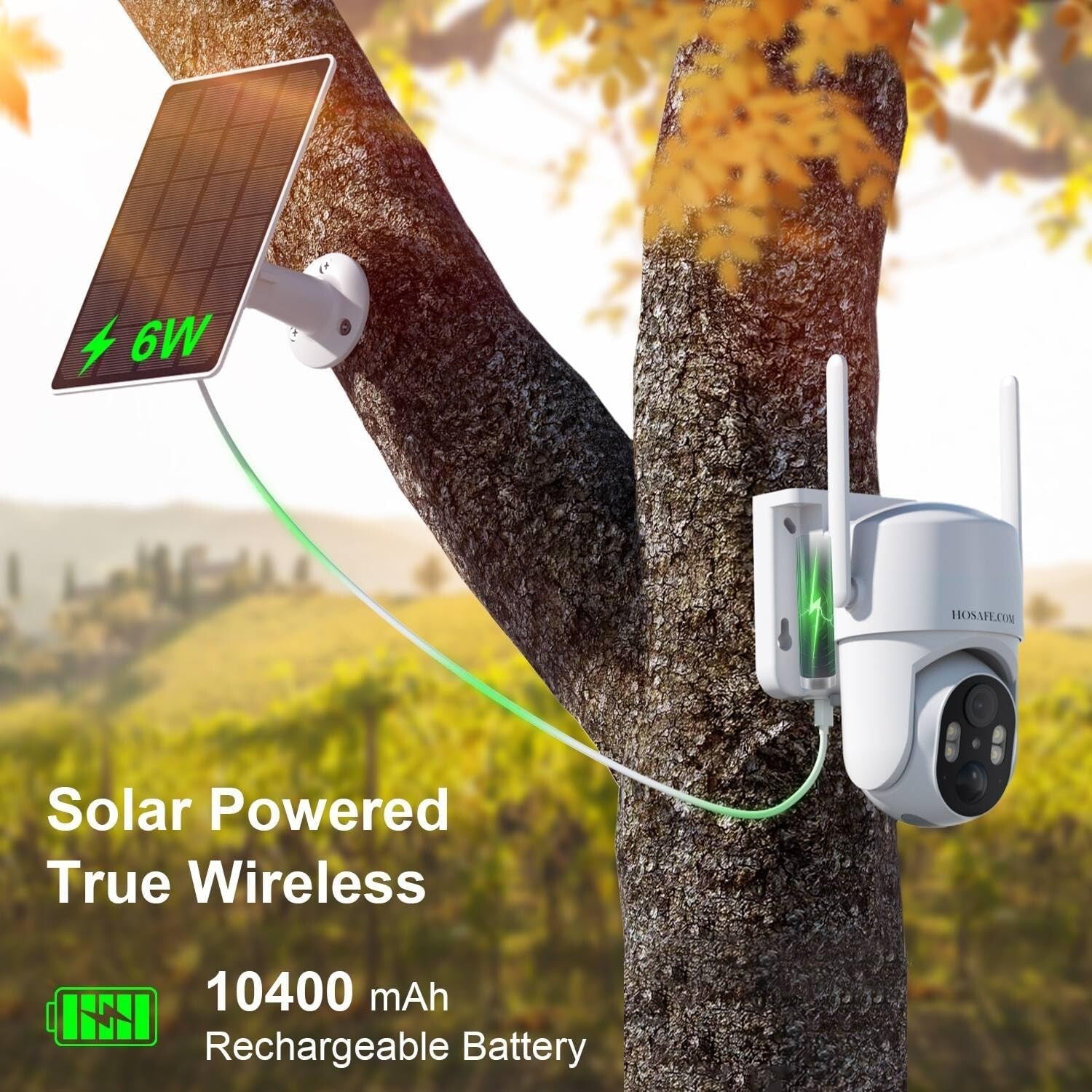 4G LTE Solar Security Camera with 2K HD Night Vision - Wireless & Weatherproof