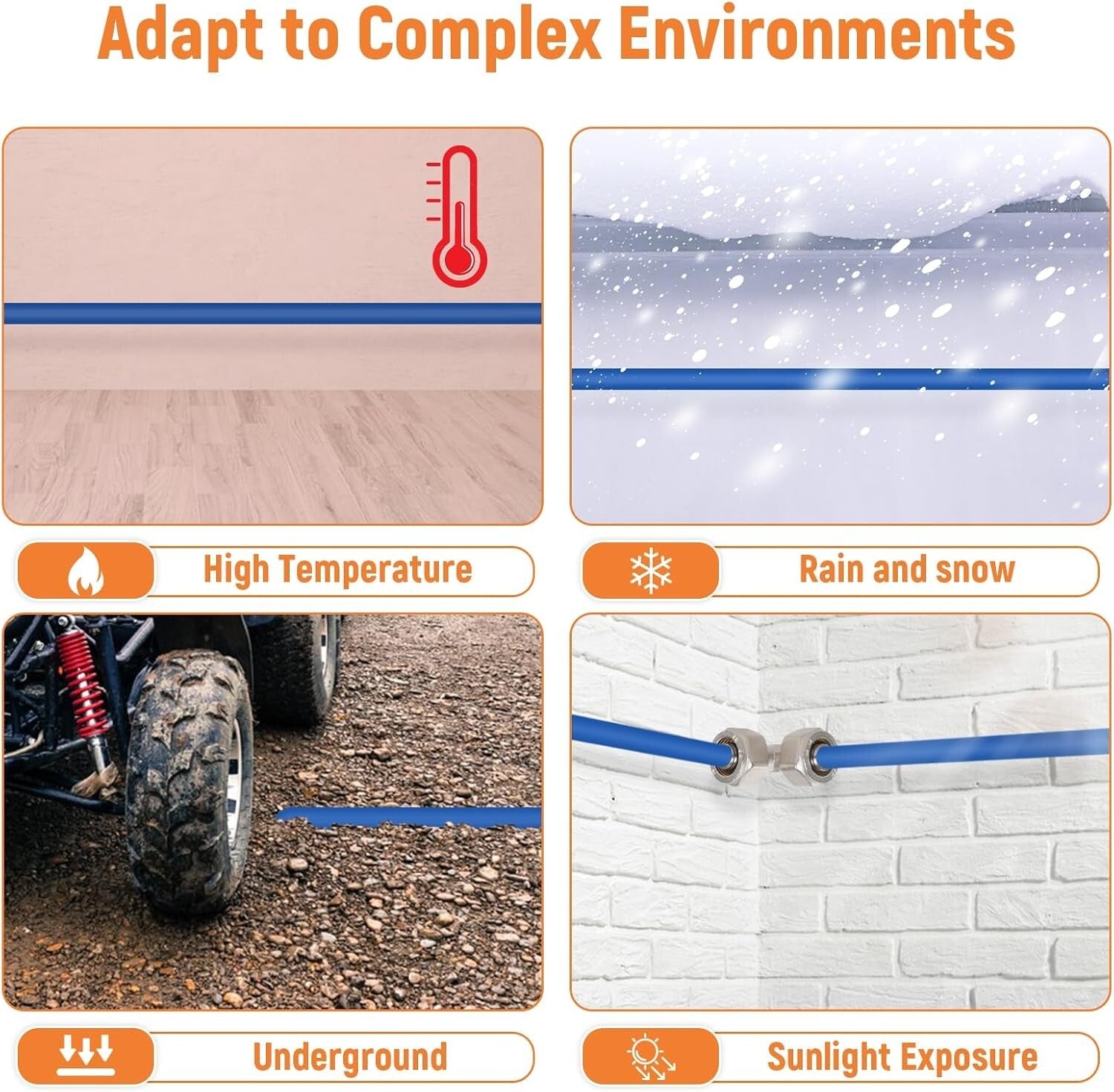 200ft Compressed Air Line Kit - Easy Install with Right Angle & Tee Fittings