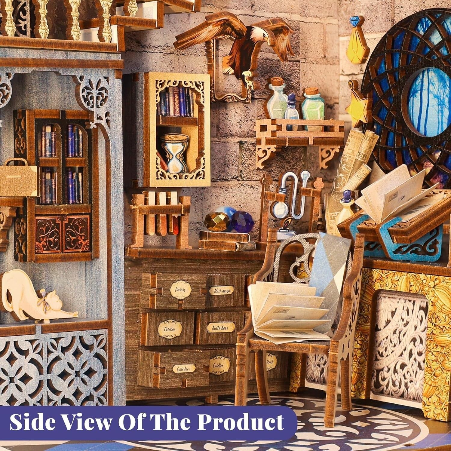 Nebula Common Room Book Nook Kit - Enchanting Miniature Decor with LED Light