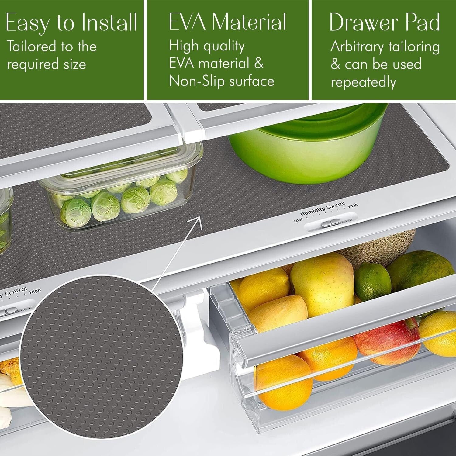 Quality Non-Slip 17.7" x 33' Shelf Liner - Easy Clean Grey Cabinet Protector