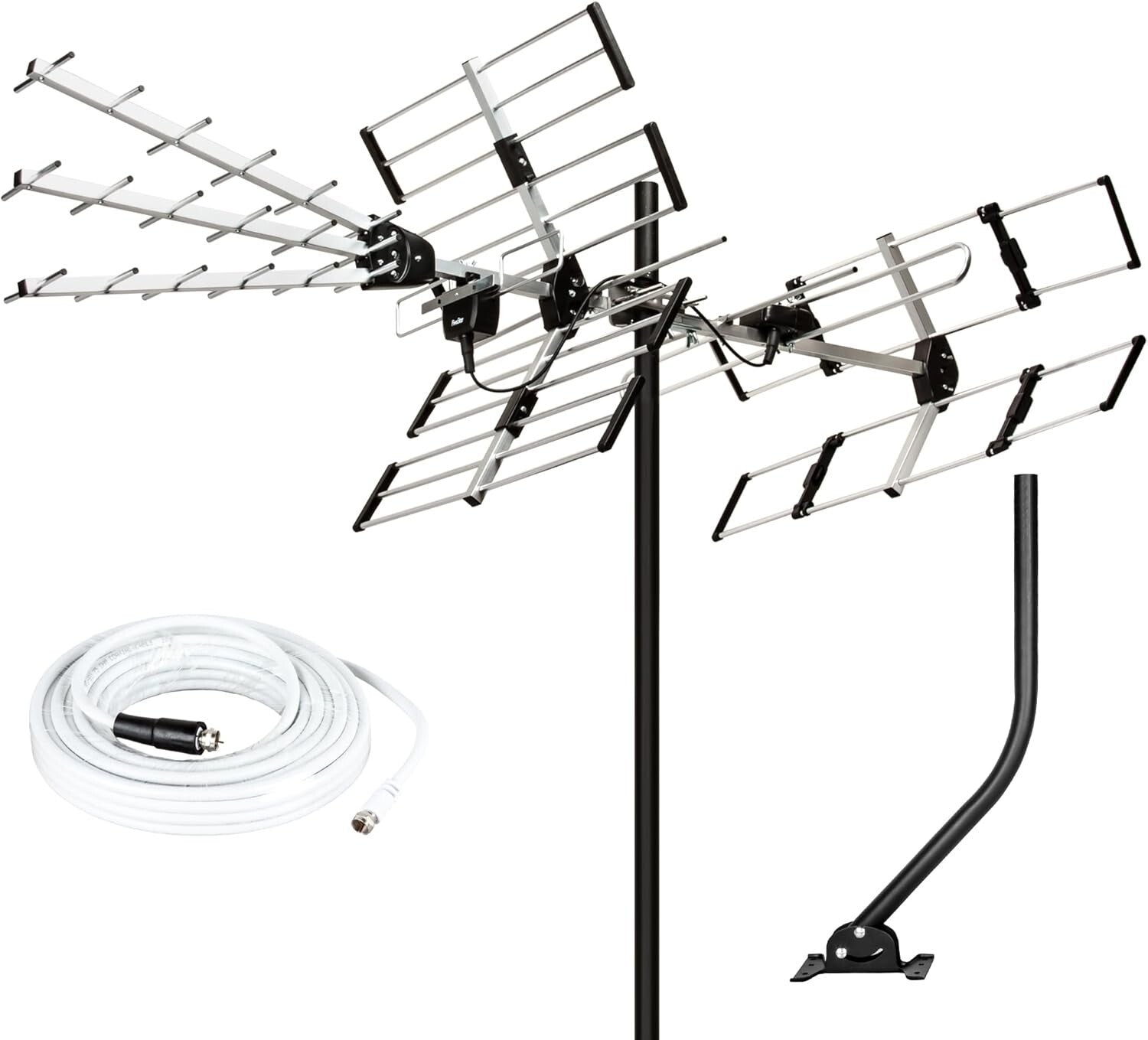Directional HDTV Antenna with 21" Mounting Pole - 4K & ATSC 3.0 Support