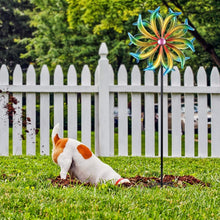 Load image into Gallery viewer, 5FT Kinetic Metal Wind Spinner - Yellow Propeller for Outdoor Garden Decor