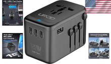 Load image into Gallery viewer, Compact Universal Travel Adapter: Charge 6 Devices Worldwide with Fast GaN Tech