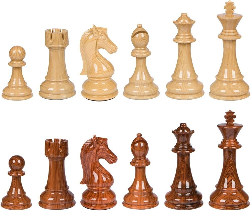 Extra Large 21-Inch Abigail Inlaid Wood Chess Set - Elegant Folding Board Game