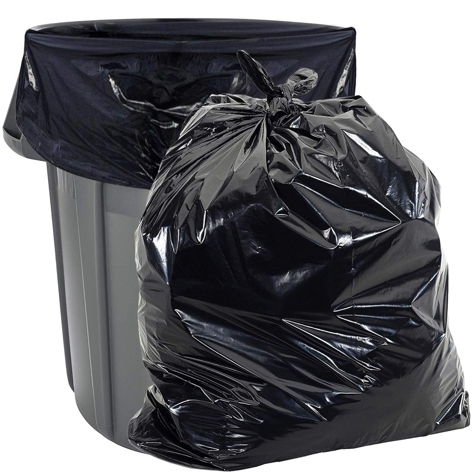 Frustration-Free 55 Gallon Trash Bags - 100 Pack - Made from Recycled Materials