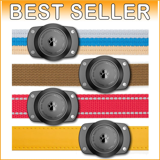 Waterproof Airtag Dog Collar Holder - Ultra-Durable Metal Back Plate 4 Pack