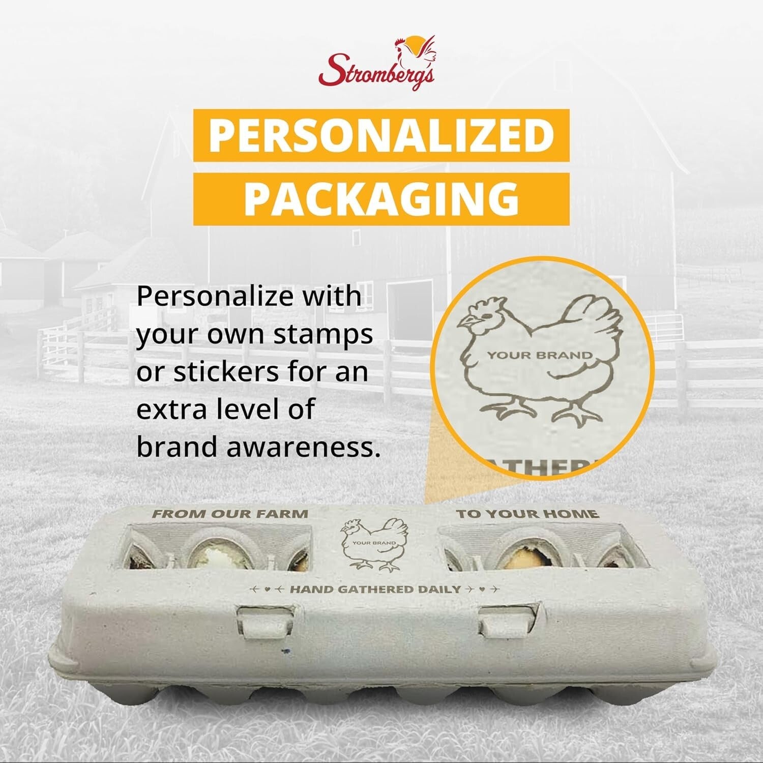 Large Capacity Egg Cartons - 250 Pack with Flip Top Closure, Ideal for Branding