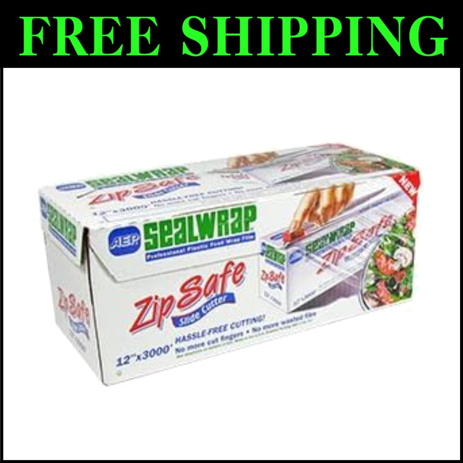 Extra Large Zipsafe Food Film - 12" x 3000' with Slide Cutter for Easy Use