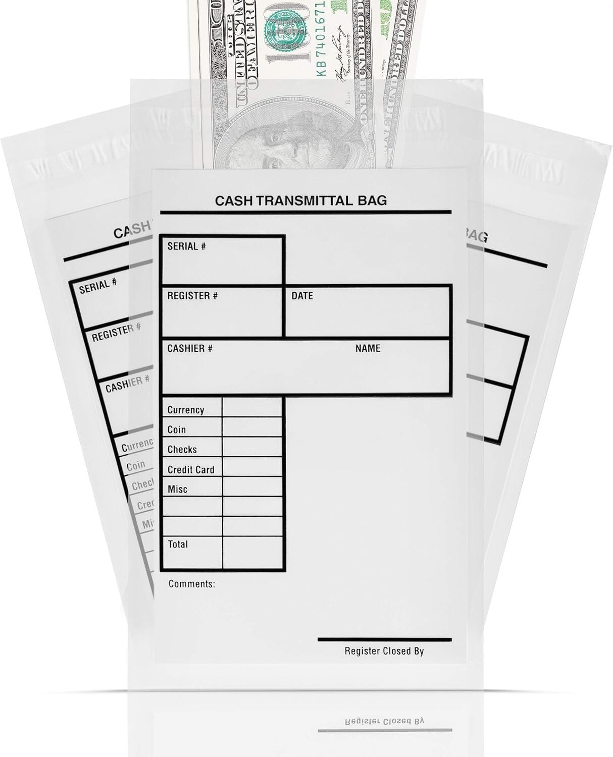 Secure Tamperproof Cash Bags - 6x9 Inch Self-Adhesive Envelopes, 500 Per Pack