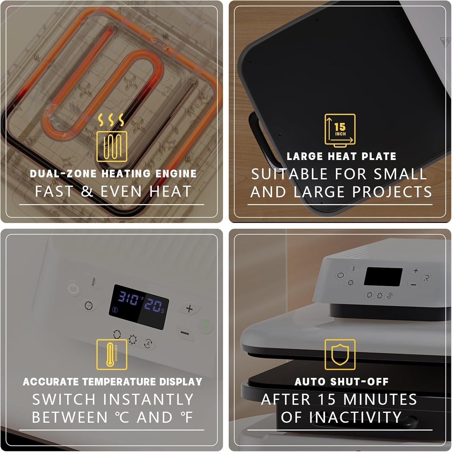 Professional 15x15 T-Shirt Heat Press with Auto Release for Quick Transfers