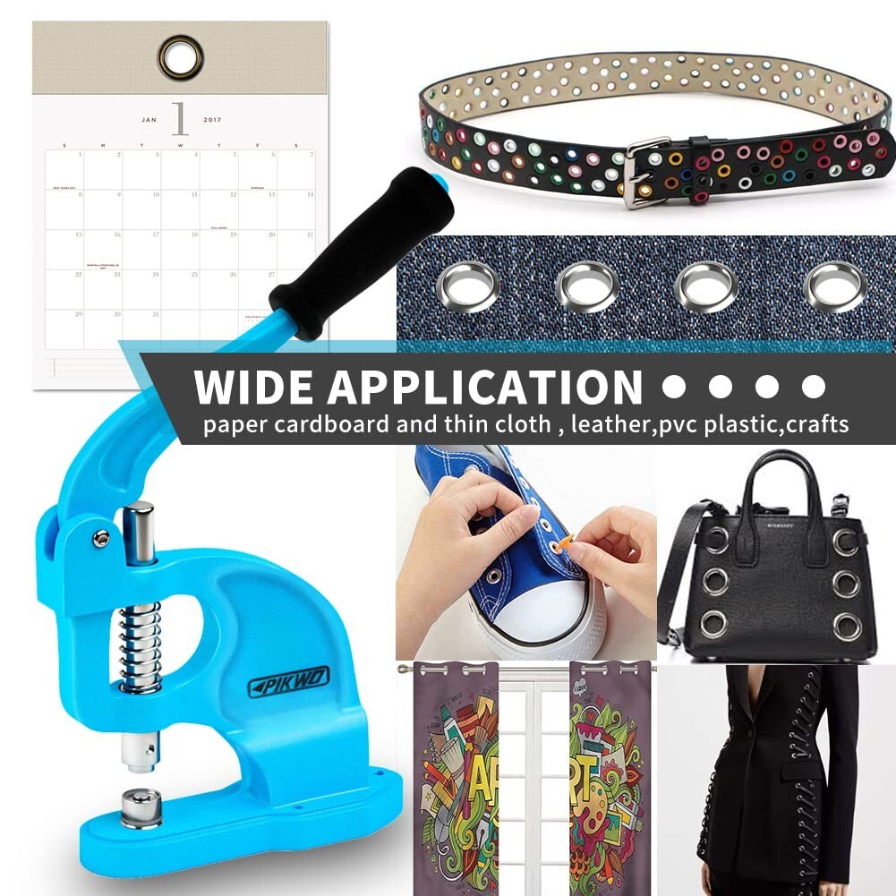 Versatile Self-Piercing Grommet Machine with 900 Nickel-Plated Grommets Included