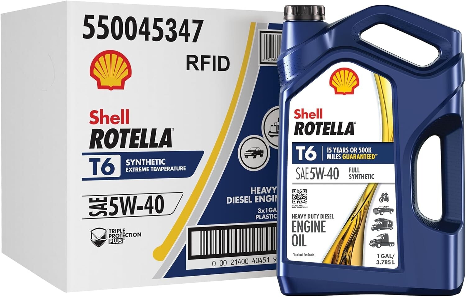 5W-40 Full Synthetic Motor Oil - Triple Protection Technology, 1 Gallon 3 Pack