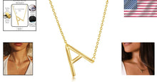 Load image into Gallery viewer, Dainty Handmade Sideways Initial Necklaces in 14k Gold or Silver | Perfect Gift