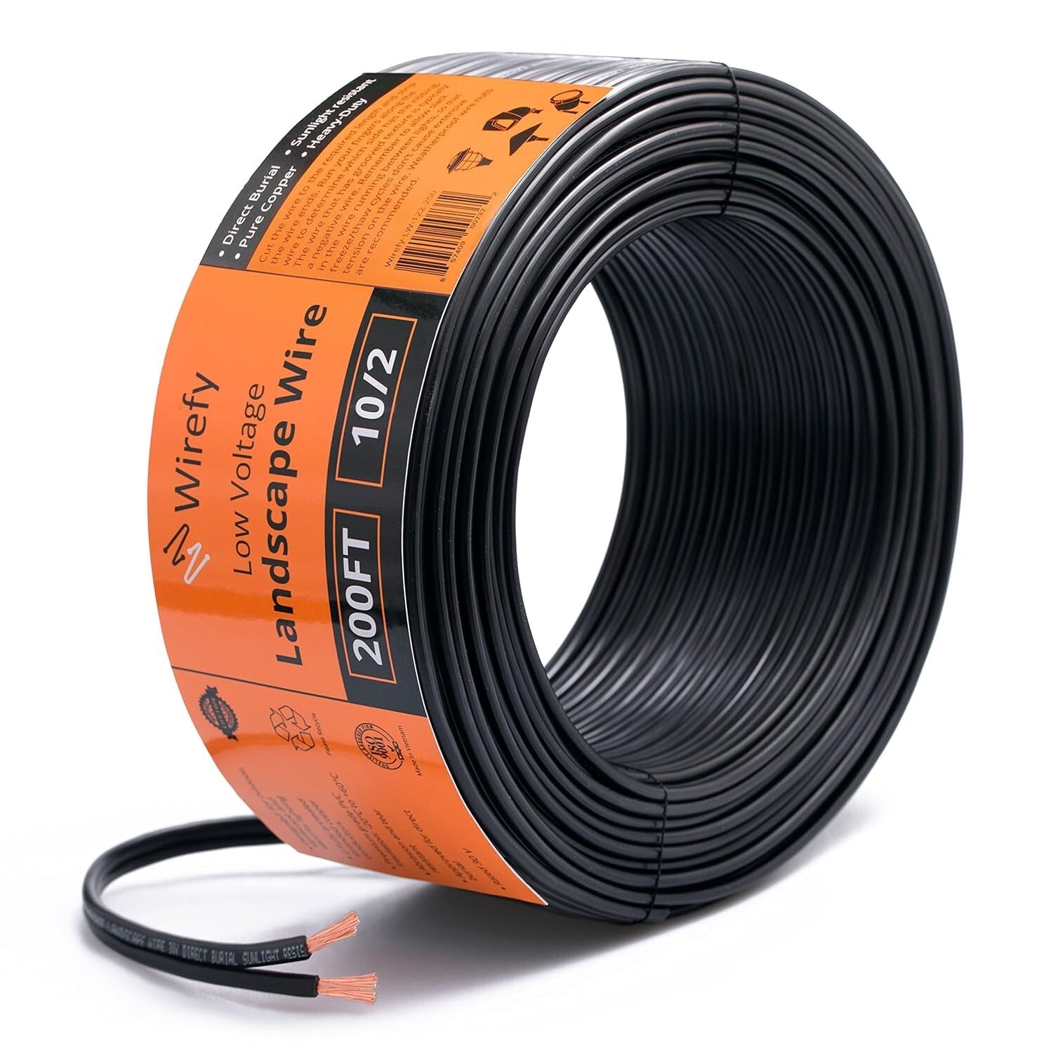 Durable 10-Gauge Copper Landscape Wire Kit - 200ft Direct Burial Safety Standard