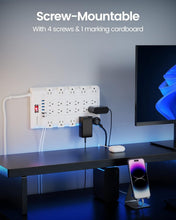 Load image into Gallery viewer, Surge Protector Power Strip with 22 Outlets and 6 Fast USB Ports - 2100 Joules