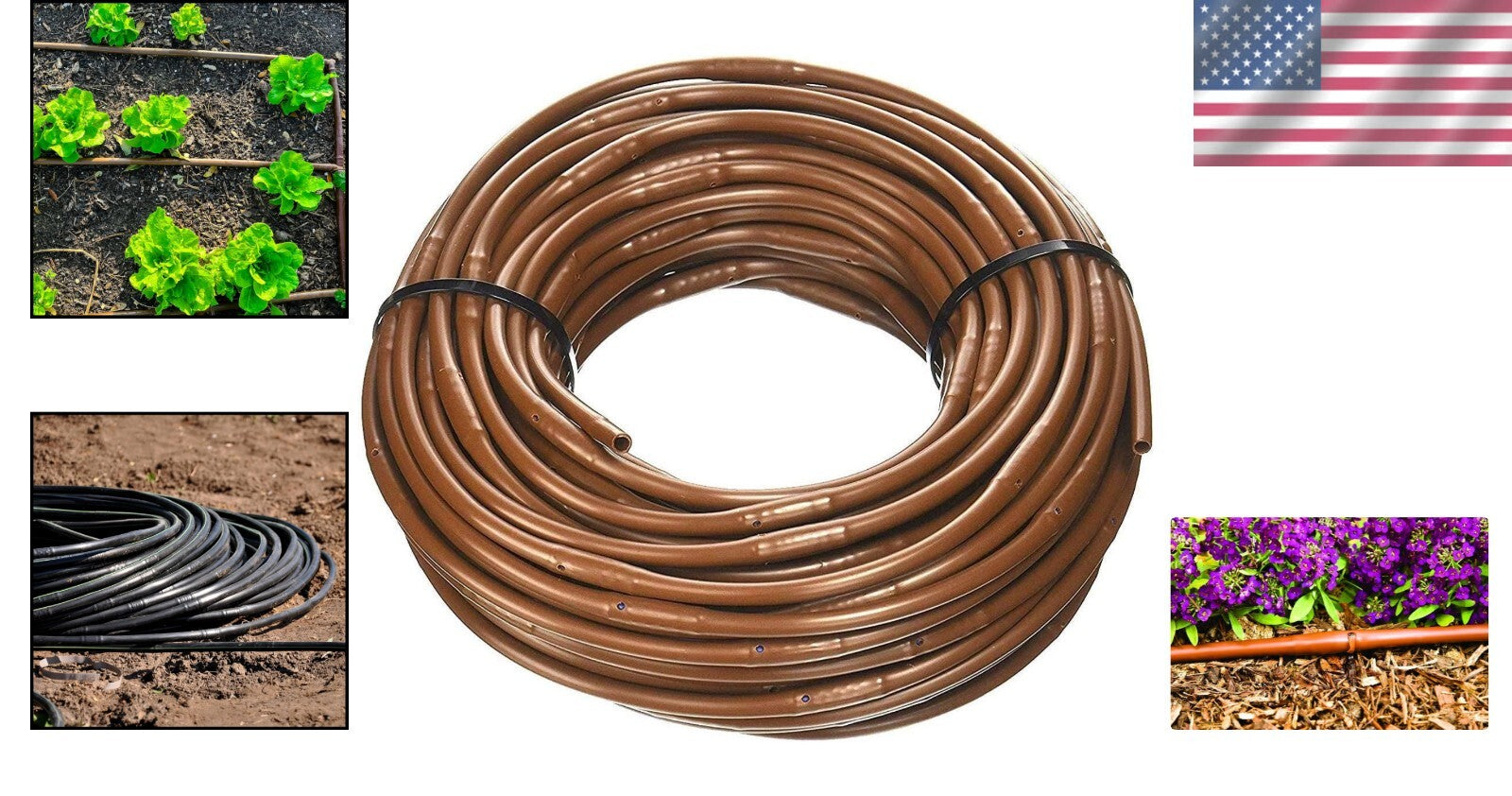 Durable 1/4-Inch Drip Irrigation Line - 500 Feet with Flow Regulated Emitters