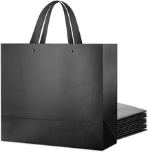 Load image into Gallery viewer, Elegant 12 Set of Embossed Black Gift Bags - Large 17.5x6x16 for Special Events