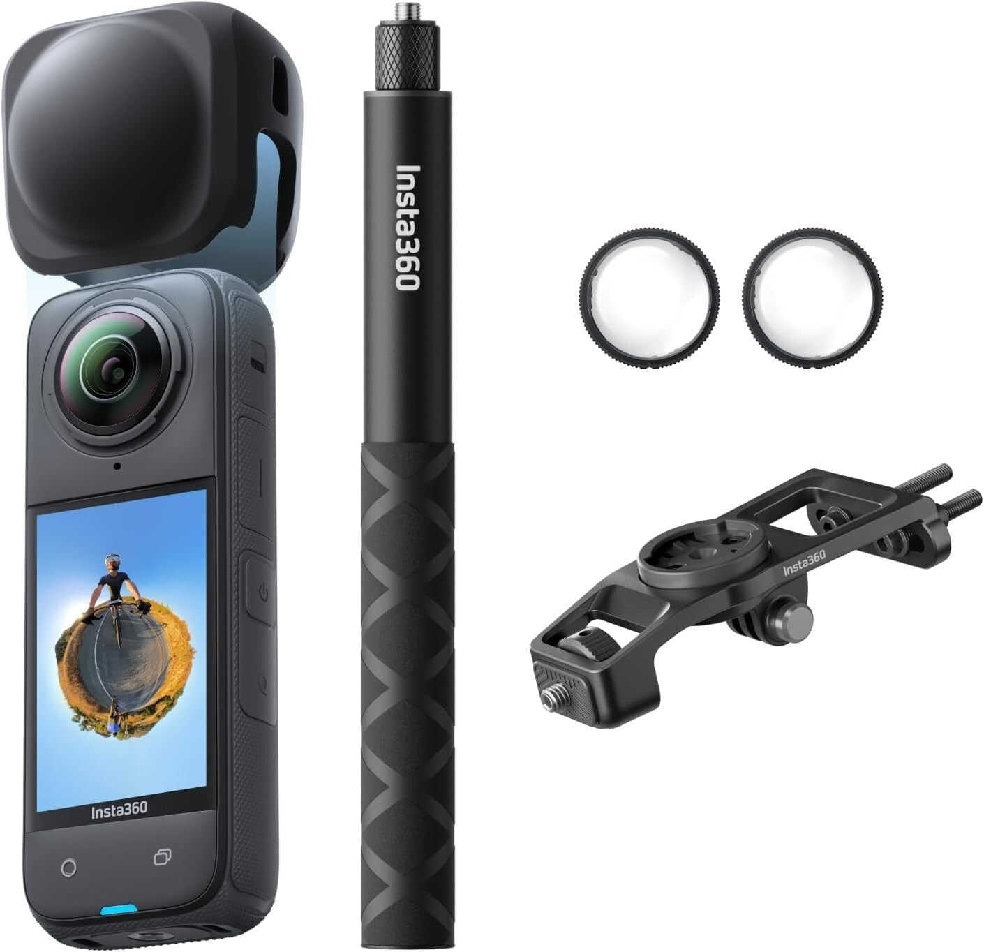 High-Performance 8K 360 Action Camera with AI Editing - Ultimate Cycling Bundle