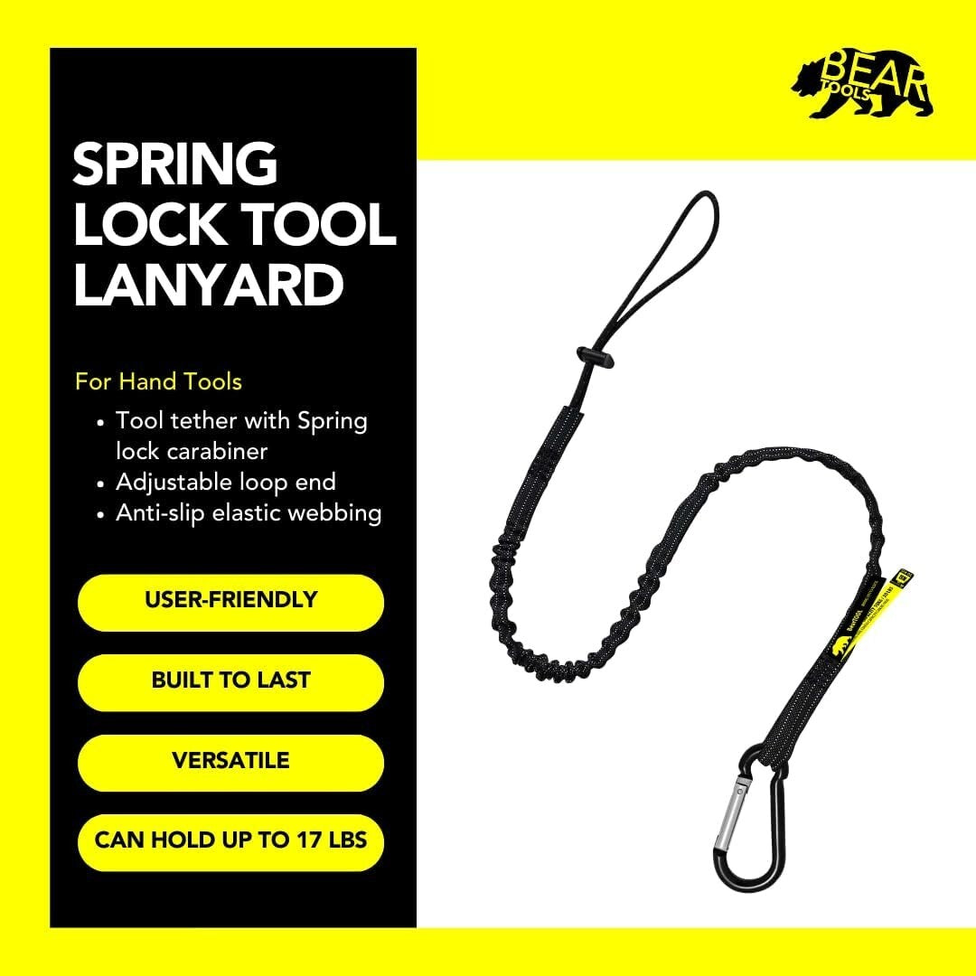 High-Strength Nylon Tool Safety Lanyard with Non-Tangling Carabiner | 10 Pack