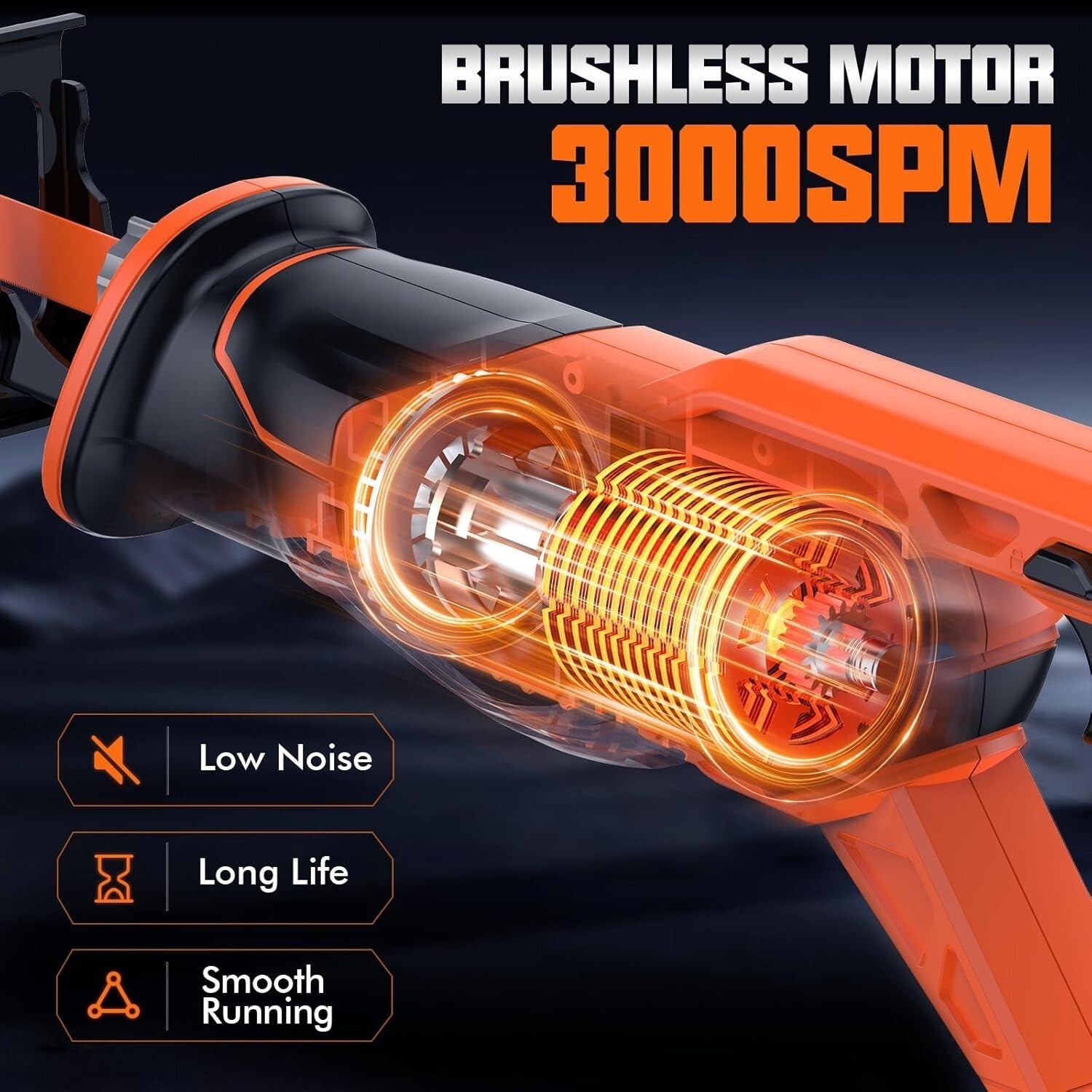 Effortless Cutting with Cordless Brushless Saw: Includes 8 Blades & Fast Charger