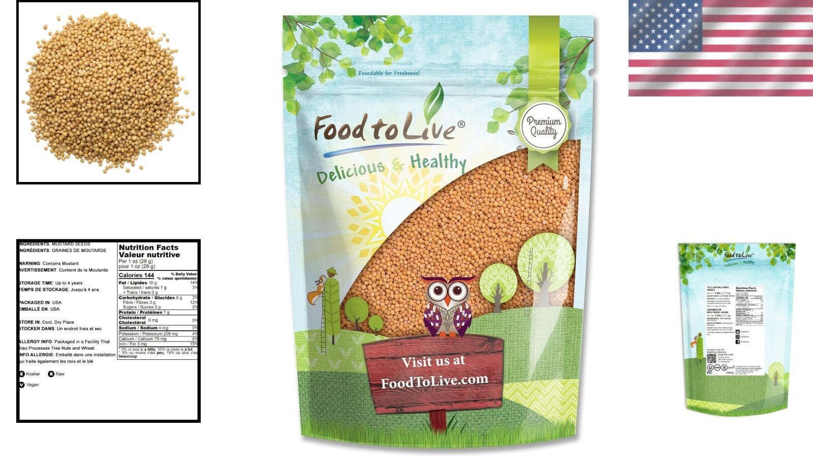 Whole Yellow Mustard Seeds, 20 Pounds - Natural, Pungent Flavor for Cooking