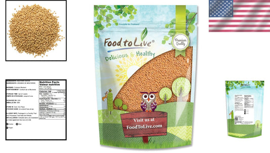 Whole Yellow Mustard Seeds, 20 Pounds - Natural, Pungent Flavor for Cooking