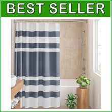 Load image into Gallery viewer, Stylish Extra Long Indigo Blue Waffle Shower Curtain for Modern Bathrooms 72x84