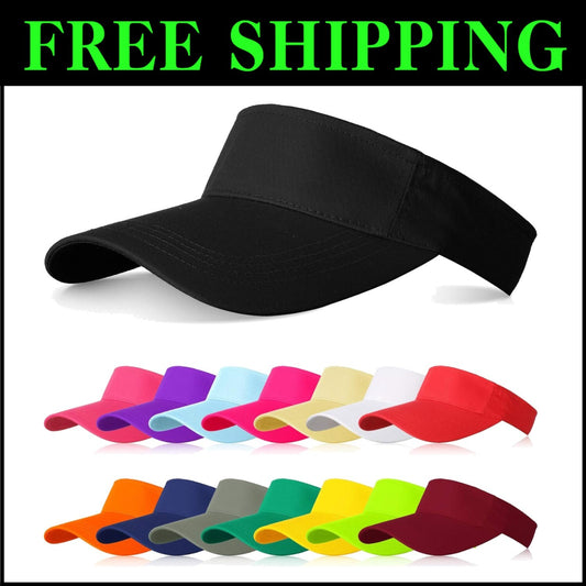 15-Pack Stylish Sun Visor Hats with Adjustable Fit - Perfect for Outdoor Sports