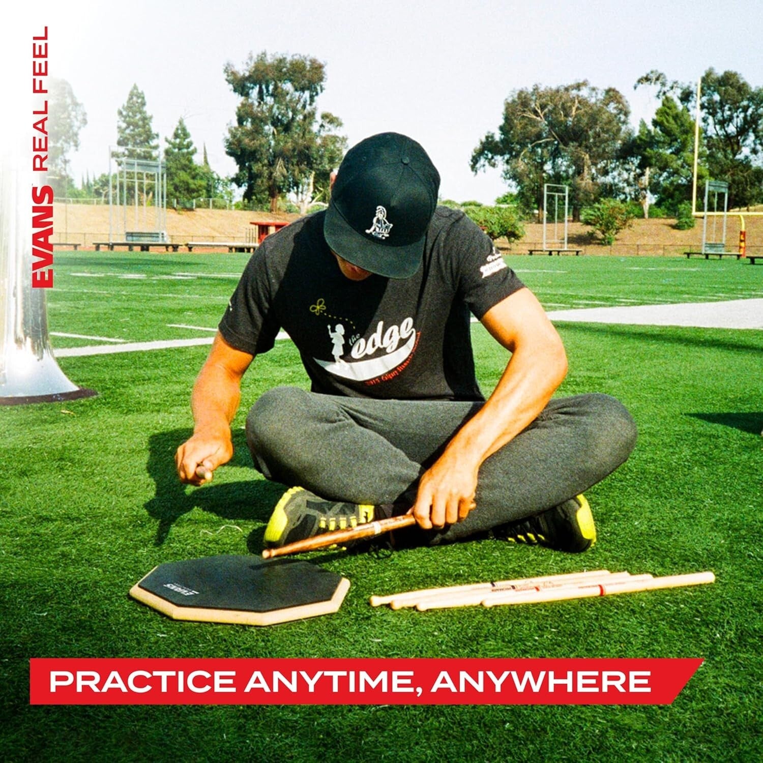 RealFeel Folding Bass Pedal Practice Pad – Ideal for Single & Double Pedals