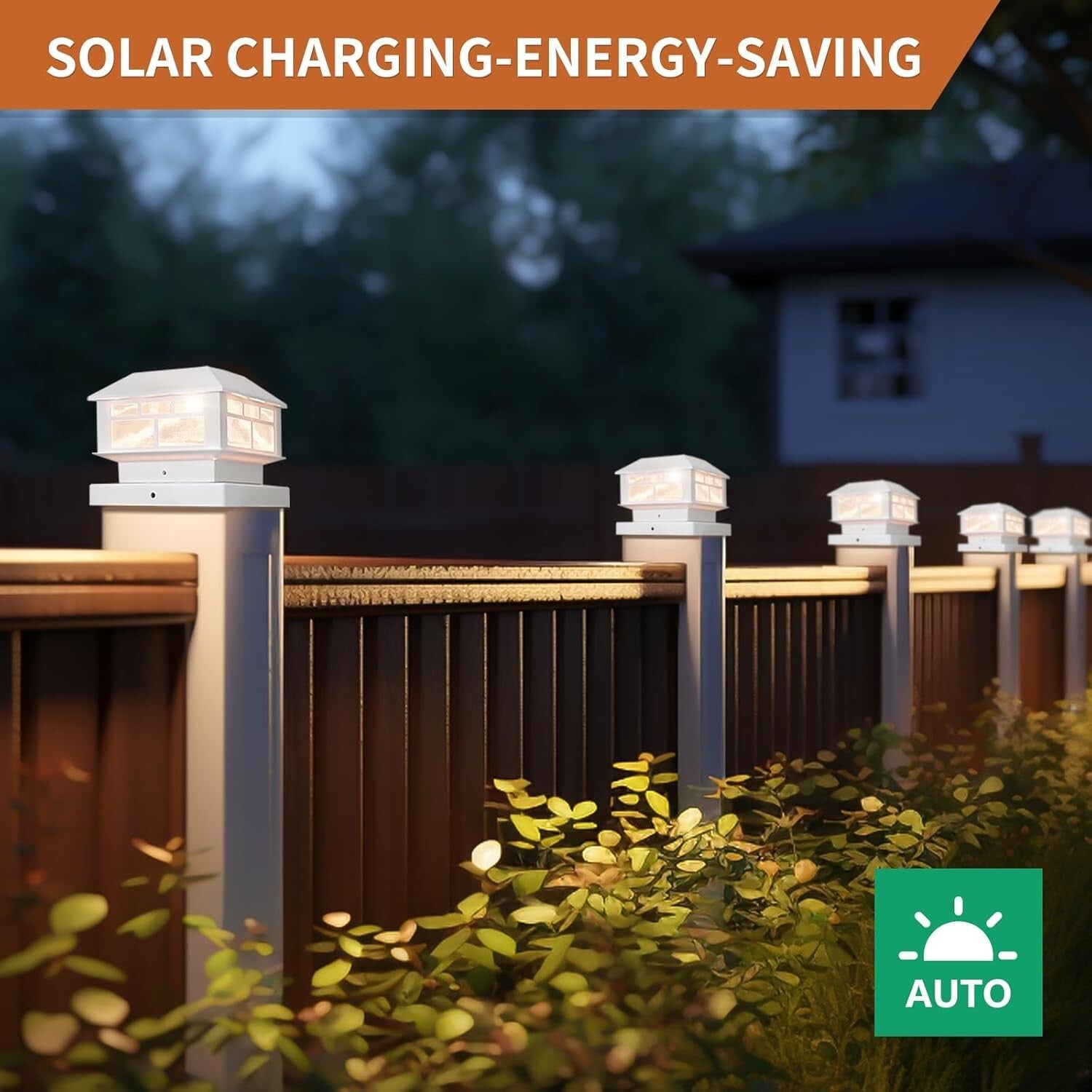 Durable Waterproof Solar Post Lights - 8 Pack with Warm & White Light Options