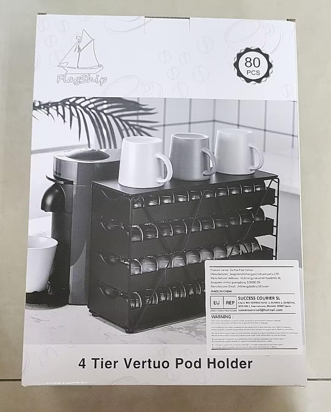 Elegant 4-Tier Nespresso Pod Holder - Organizes Up to 80 Vertuo Coffee Pods