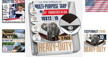 Load image into Gallery viewer, Durable 10 Mil Waterproof Tarps - 10' x 12', Grommets Every 18 Inches - 2 Pack