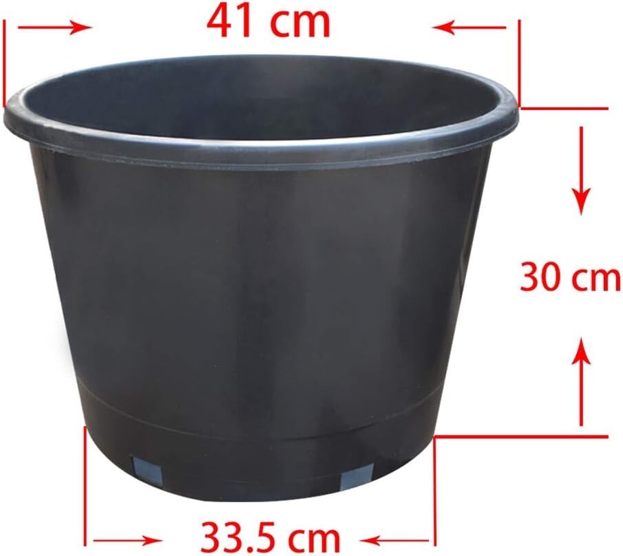 15 Gal HDPE Nursery Pots with Drainage Holes - Ideal for Hydroponics & Soil