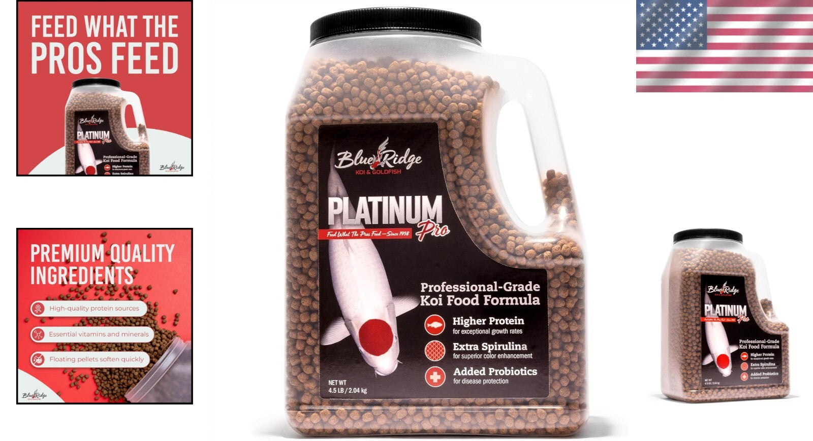Blue Ridge Koi Food 4.5lbs - Proven Color Enhancer & Easy Digestible Pellets