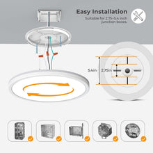 Load image into Gallery viewer, Versatile 2-Pack 12" LED Ceiling Lights with 3 Color Temperatures and Night Mode