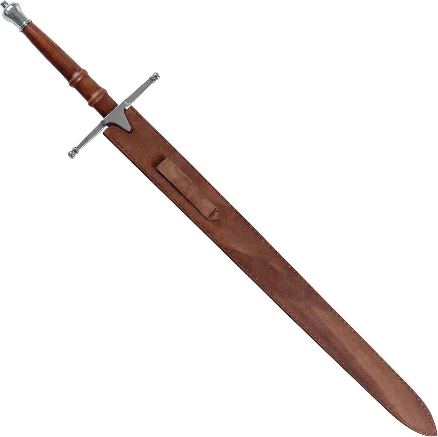 Stainless Steel Braveheart Sword with Leather Sheath - Perfect for Cosplay