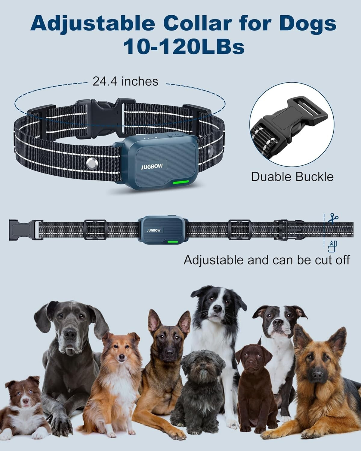 Rechargeable Dog Shock Collar with Remote - Fits All Breeds, Waterproof Design